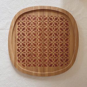 Bamboo Tray with stencil pattern